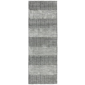 Ives Modern Geometric Chevron Zigzag Stripe Hand-Woven Jute&Cotton Durable Textured Soft-Touch Flatweave Grey/Charcoal Runner-Asiatic Carpets-Rug Love - The Most Loved Rug Store